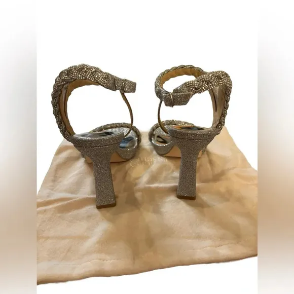 NWOB Badgley Mischka Fennel Braided Spool Heels size 8