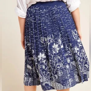 NWOT Anthropologie Haven Pleated Knit Midi Skirt Size L