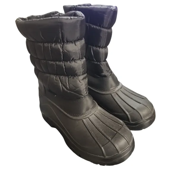 NWOT Happy Bull Men's sz9 Snow calf boots water &amp; cold proof faux fur lined zip