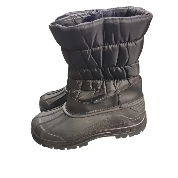 NWOT Happy Bull Men's sz9 Snow calf boots water &amp; cold proof faux fur lined zip