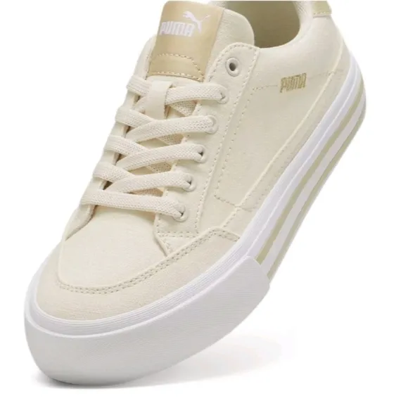 NWOT Puma Court Classic Vulc Women's Beige Lifestyle Sneakers Size US 7 Women's