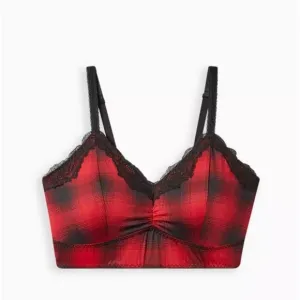 NWOT Red Epic Plaid Torrid Longline Bralettes, size 1 (14-16)