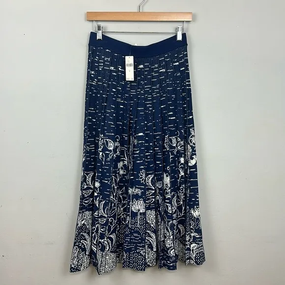 NWT Anthropologie Haven Pleated Knit Midi Skirt Sz M