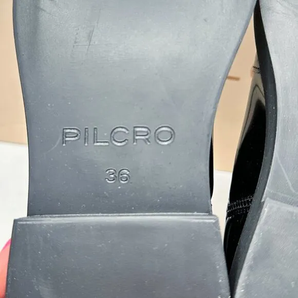 NWT Anthropologie Pilcro Contrast Stitch Black Noir Patent Leather Chelsea Boots