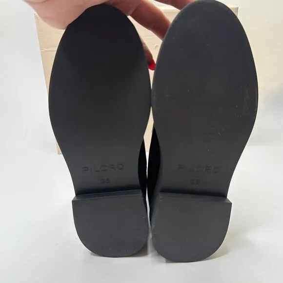 NWT Anthropologie Pilcro Contrast Stitch Black Noir Patent Leather Chelsea Boots