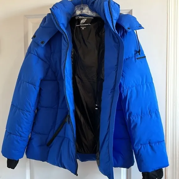 NWT BCBG Generation royal blue parka Feather-free eco-friendly fill Size XL