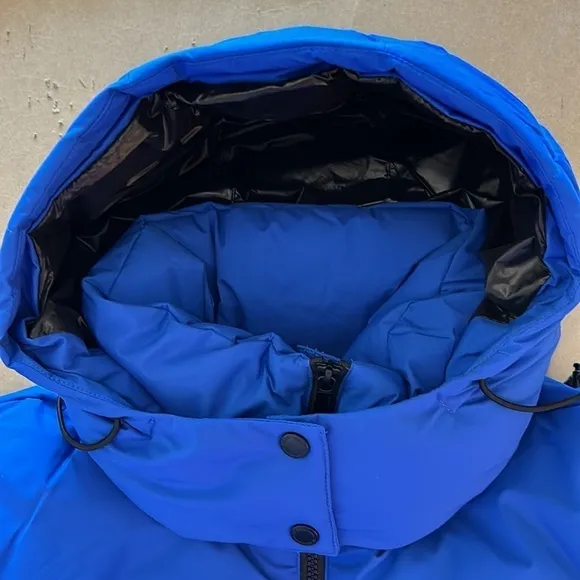 NWT BCBG Generation royal blue parka Feather-free eco-friendly fill Size XL