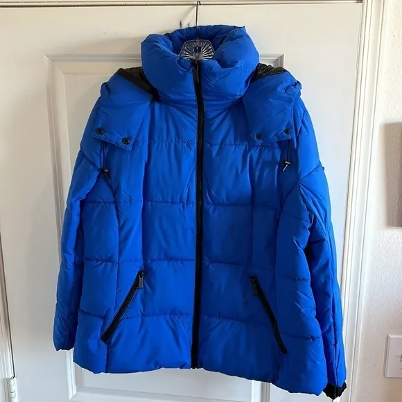 NWT BCBG Generation royal blue parka Feather-free eco-friendly fill Size XL