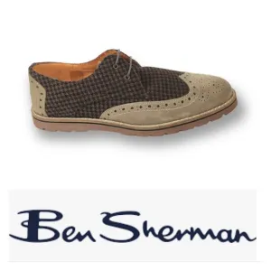 NWT Ben Sherman Mixed Leather and Fabric Upper Along Shoes Size 42 (US 9)