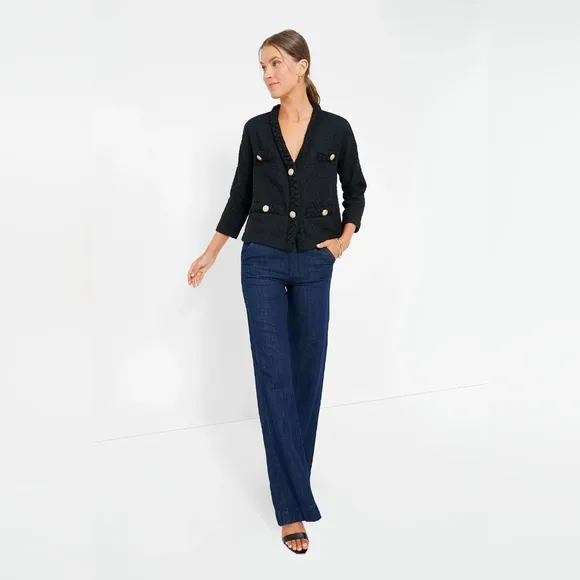 NWT Black Clodagh Tweed Jacket Size Small in Black By Tuckernuck