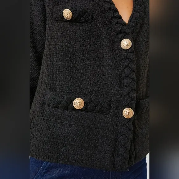 NWT Black Clodagh Tweed Jacket Size Small in Black By Tuckernuck