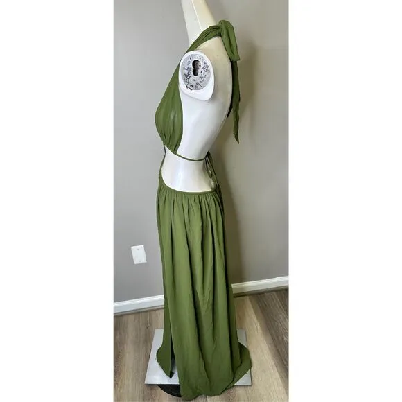 NWT CAMILA COELHO Scarlet Maxi Dress in Sage Green Size M $188