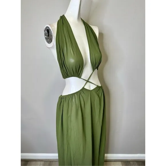 NWT CAMILA COELHO Scarlet Maxi Dress in Sage Green Size M $188