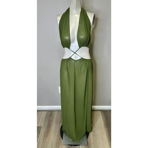 NWT CAMILA COELHO Scarlet Maxi Dress in Sage Green Size M $188