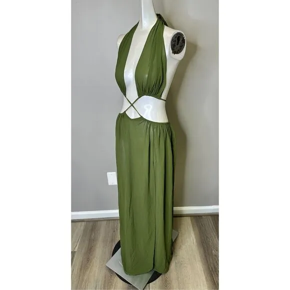 NWT CAMILA COELHO Scarlet Maxi Dress in Sage Green Size M $188