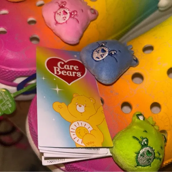 NWT Crocs X Carebears crush Rainbow Clog size 12w multicolor light up