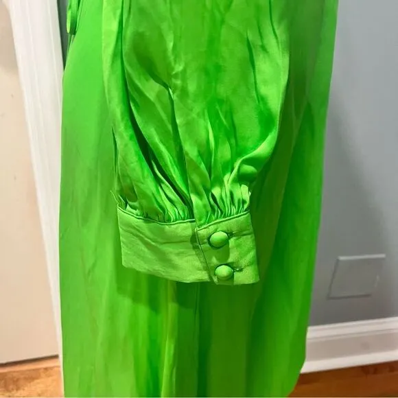 NWT FARM RIO Lime Green Cut Out Long Sleeve Maxi Dress Size Small