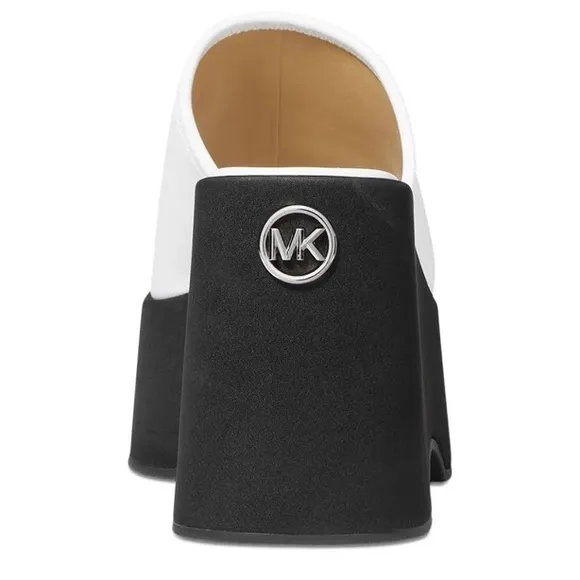 NWT Michael Michael Kors Womens Dabney Leather Platform Wedge Slide shoes