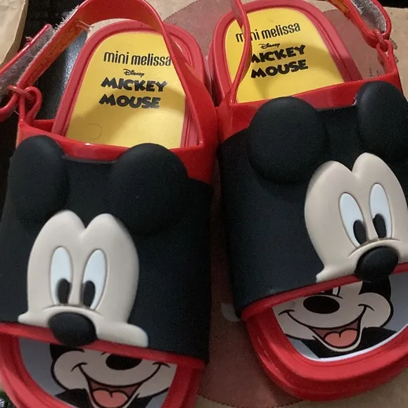 NWT MINI MELISSA | Disney Mickey Mouse Beach Slide Sandals Size 12T Unisex