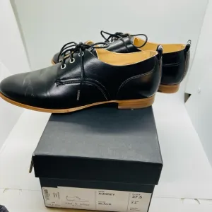 NWT rag &amp; bone Audrey Black Leather Oxford Brogues Shoes Tan Bottoms 7.5
