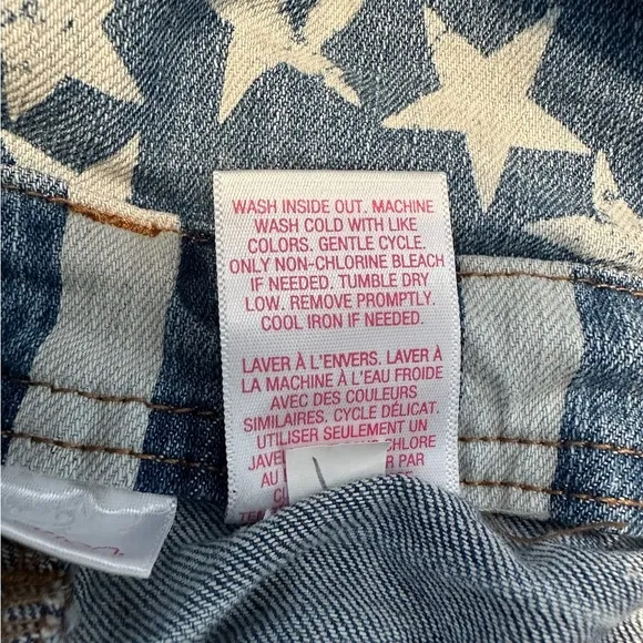 NWT Xhilaration Stars &amp; Stripes Denim Shortalls Fourth of July Vibe Size Large