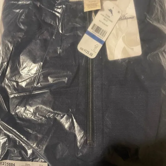 NWT XL Tommy Bahama Alpine View Reversible Half Zip in Ocean Deep