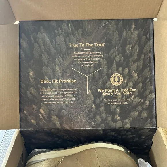 Oboz Hazel Mid Women's Casual Hiking Outdoor Boots, Sandhill, W6.5 NEW