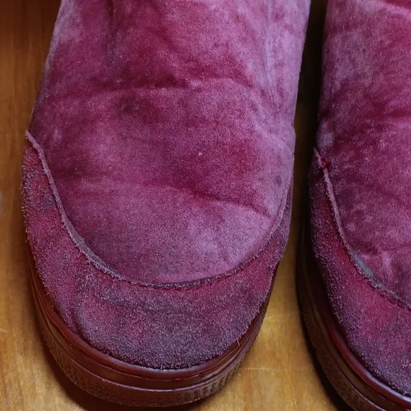 Old friend red winter suede boots size 10