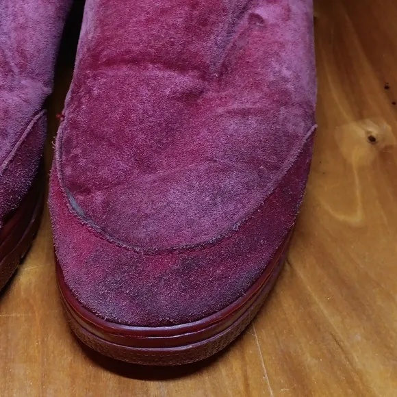 Old friend red winter suede boots size 10