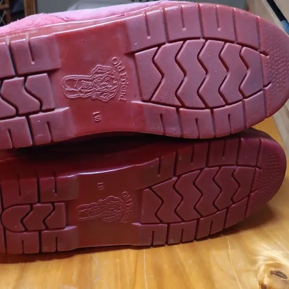 Old friend red winter suede boots size 10