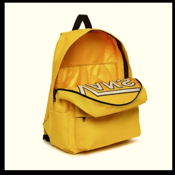👩🏻OLD SKOOL III VANS BACKPACK LEMON CHROME BLACK LAPTOP SLEEVE BIG KIDS, YOUTH