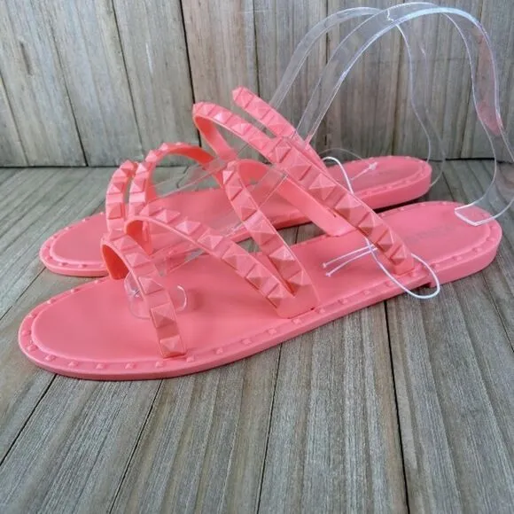 Olivia Miller Women's Size 8 Strappy Studded Jelly Sandals NWOT