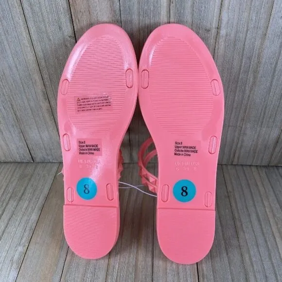 Olivia Miller Women's Size 8 Strappy Studded Jelly Sandals NWOT
