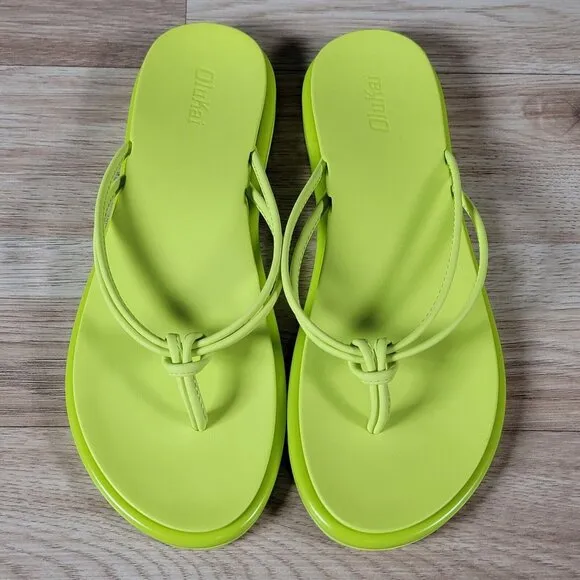 OluKai AKA Sandals Womens Size 8 Citron Beach Slippers Flip Flops 20509-6B6B