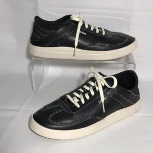 OluKai HaUpu Women’s Full-Grain Black Leather Sneakers Size 8 Womens