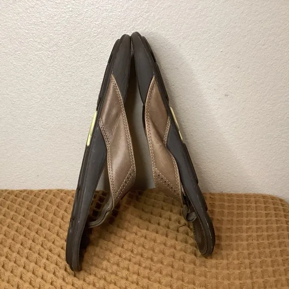 Olukai Nui Leather Beach Sandals Men's US 10 Flip Flops Brown EU 43