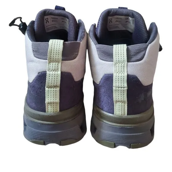 On Cloudtrax All Terrain Men 8 High Top Hiking Shoes Ink Frost Trek Run Travel