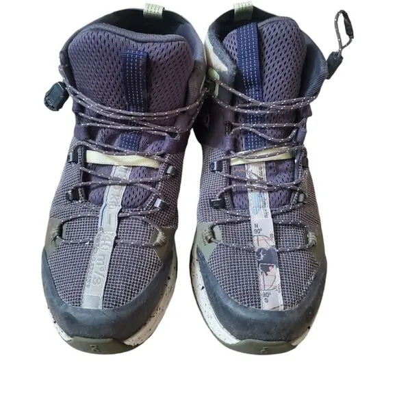 On Cloudtrax All Terrain Men 8 High Top Hiking Shoes Ink Frost Trek Run Travel