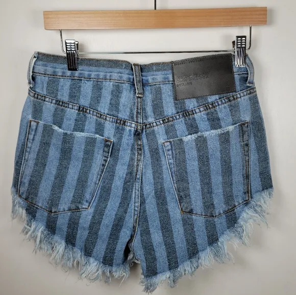 One Teaspoon Zephyr Outlaws Button Fly Pinstripe Shorts Size 24