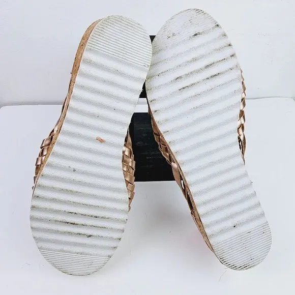 Originales Shy's, Mexican Huarache, Rose Gold Leather Oxford Style Sandals, Sz 6