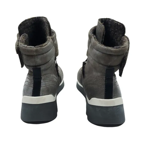 OTBT Womens Booties 9 Gray Leather Zip Up Hiking Outdoor Ankle Outing Boots