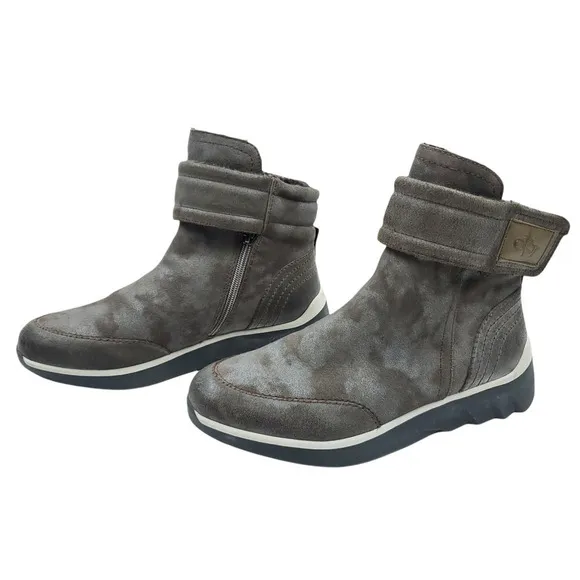 OTBT Womens Booties 9 Gray Leather Zip Up Hiking Outdoor Ankle Outing Boots