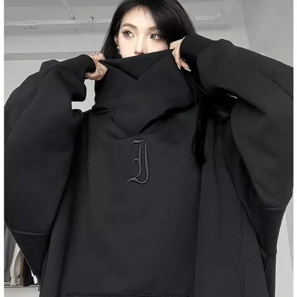 Oversized Hoodie Winter Warm Fleece Pullover Turtleneck Tops Sweater
