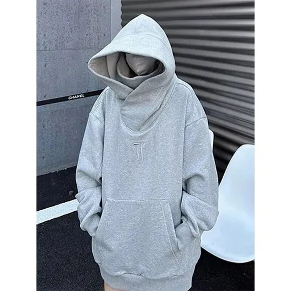 Oversized Hoodie Winter Warm Fleece Pullover Turtleneck Tops Sweater