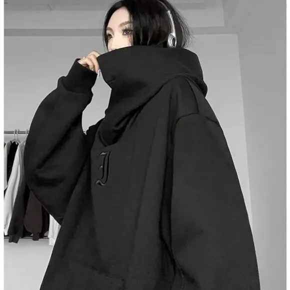 Oversized Hoodie Winter Warm Fleece Pullover Turtleneck Tops Sweater