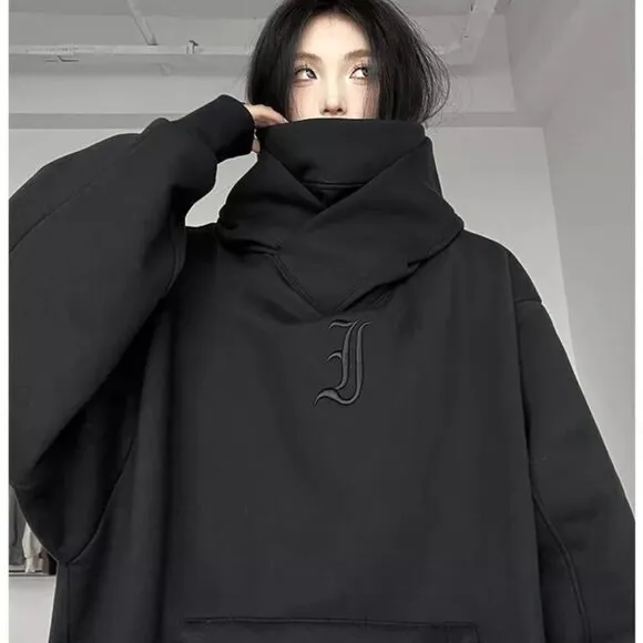 Oversized Hoodie Winter Warm Fleece Pullover Turtleneck Tops Sweater