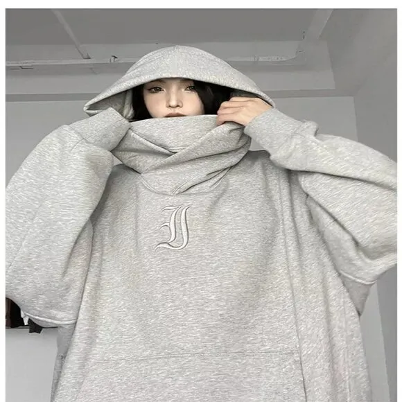 Oversized Hoodie Winter Warm Fleece Pullover Turtleneck Tops Sweater