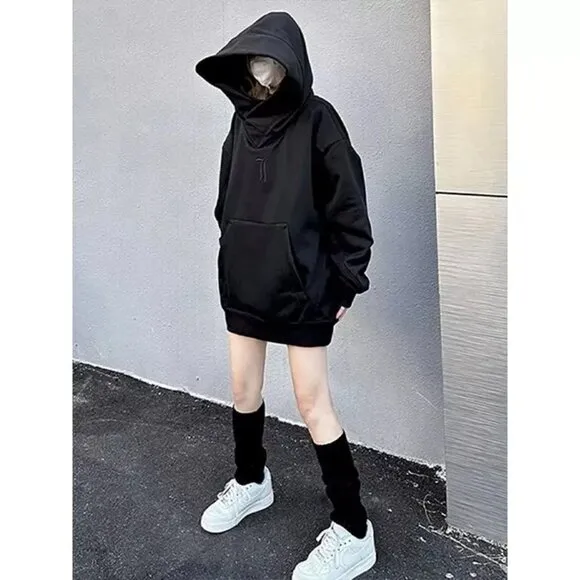 Oversized Hoodie Winter Warm Fleece Pullover Turtleneck Tops Sweater