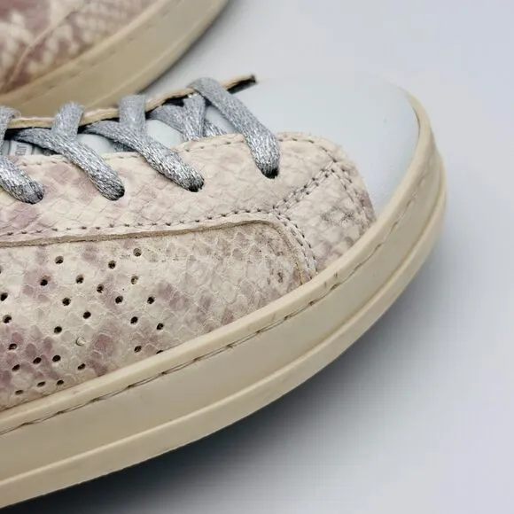 P448 Sneakers 36 Women John W Sunset Leather Snake Print Glitter Shoes US size 6