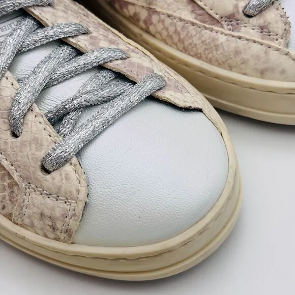 P448 Sneakers 36 Women John W Sunset Leather Snake Print Glitter Shoes US size 6